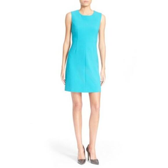 Diane von Furstenberg Carrie Sleeveless Sheath Dress Teal Green Blue Size 12 - Picture 1 of 7